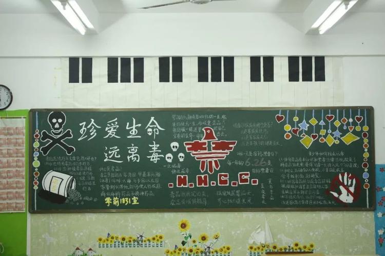 禁毒教育漳州一职校开展绿色无毒健康人生主题黑板报评比活动