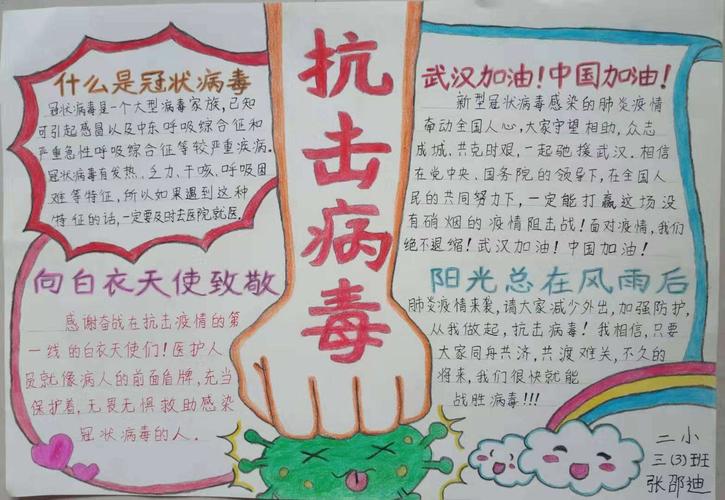 近日安平县第二实验小学少先队员绘出一张张精美的防疫手抄报为
