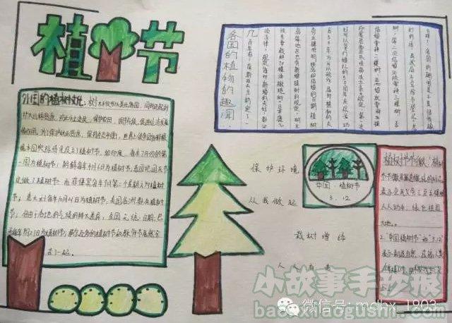 植树节的手抄报图片为世界种植一片绿植树节手抄报