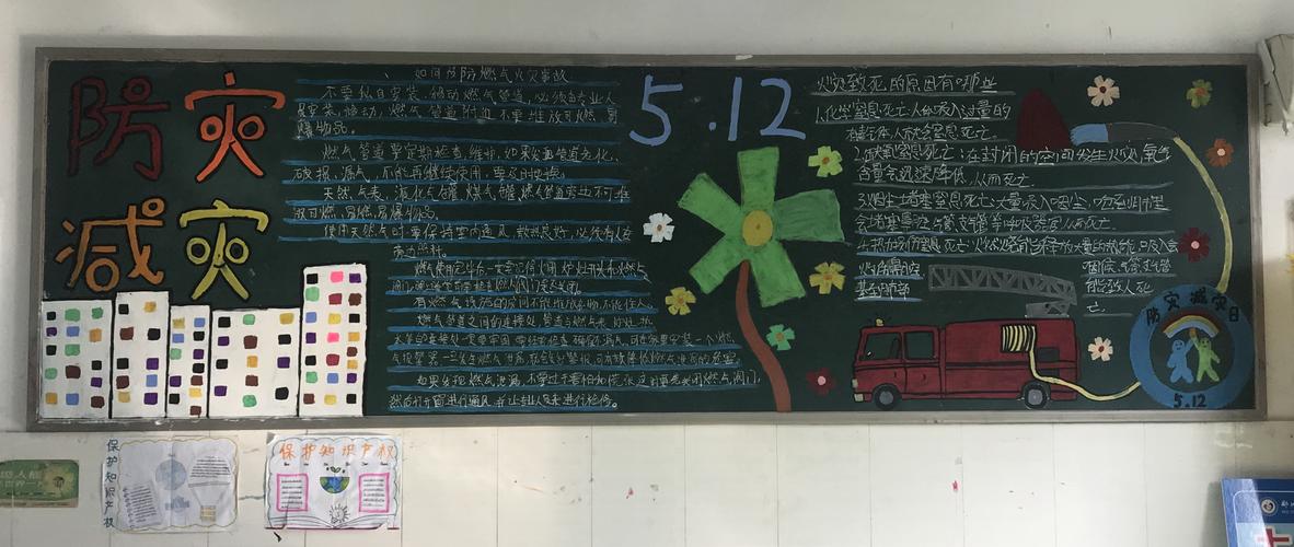 我手绘我心防震减灾进行时 郑州市第107初级中学开展主题黑板报