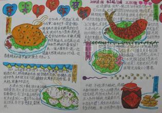 关于美食主题的英语手抄报 春节的英语手抄报美食节手抄报画画图片