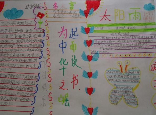 学生读书手抄报简单漂亮为中华之崛起而读书2三年级手抄报图片大全