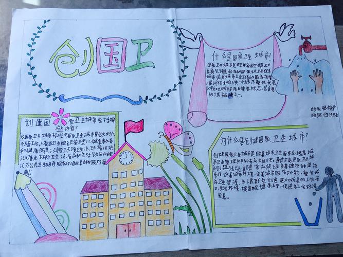 上饶市第六小学创国卫手抄报评比活动4月2日创卫工作动态