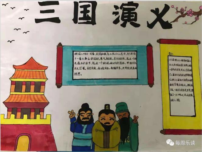 五年级阅读《三国演义》画手抄报线上比赛开始投票三国演义手抄报简单