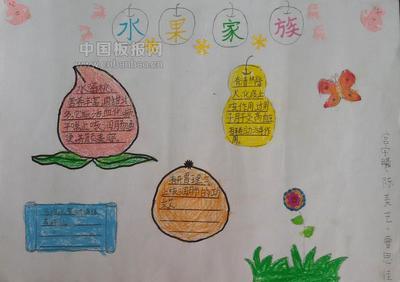 小学三年级英语水果为主题的手抄报 小学三年级手抄报