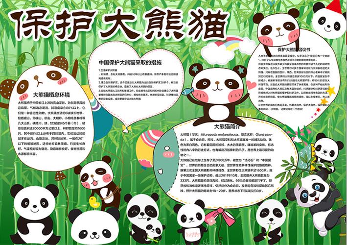 大熊猫国家公园手抄报手抄报笨笨画屋