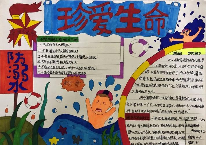 长沙市中小学生防溺水手抄报作品展示开始啦第四期