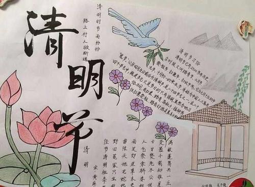 清明节的习俗手抄报三年级绘画作品