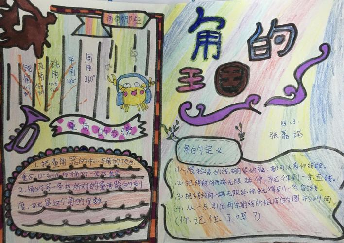 数学之美角的王国-----亳州学院实验小学四年级组手抄报活动生活中