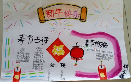 新年快乐手抄报小学幼儿园涂鸦版