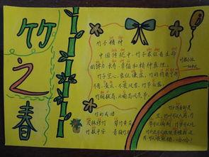 关于竹子和树的手抄报  关于竹子的手抄报作品一手抄报花边儿童简笔画