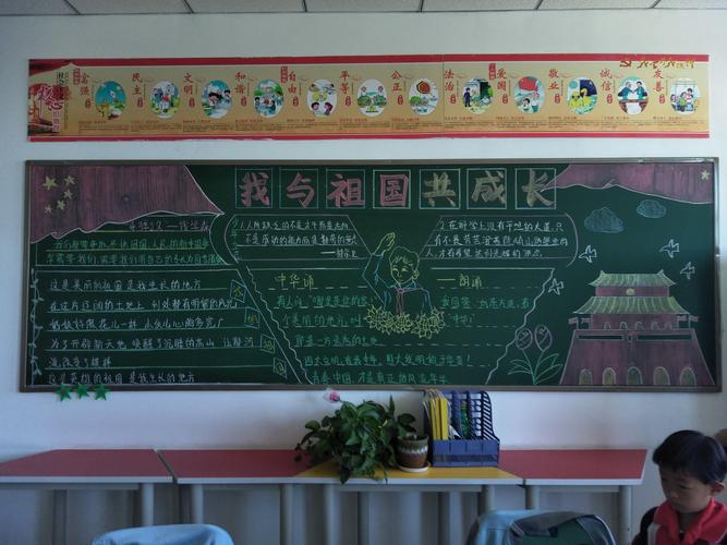 黄合少镇第一中心校《我与祖国共成长》主题黑板报评比活动