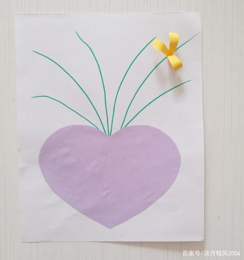 幼儿园手工自己动手用卡纸做清新小花爱心贺卡可以当手工作业