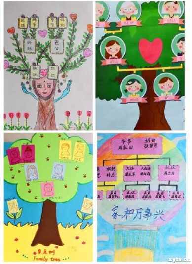 杨安镇高文曲小学六年级绘制家谱手抄报杨安镇高文曲小学六年级绘制