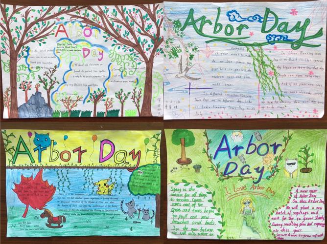 植树节 arbor day -记一次方格外国语学校英语手抄报比赛