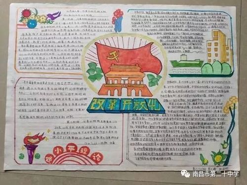 笔绘新时代共筑中国梦南昌二十中举办改革开放四十周年手抄报活动