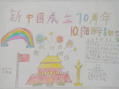 美卿小学庆祝新中国成立七十周年手抄报评比