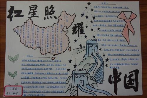 红星照耀中国绘画手抄报闪闪的红星手抄报