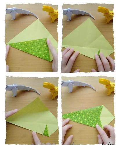 霸王龙折纸步骤图片 - 手工制作 - 幼儿园图库 - 幼教网