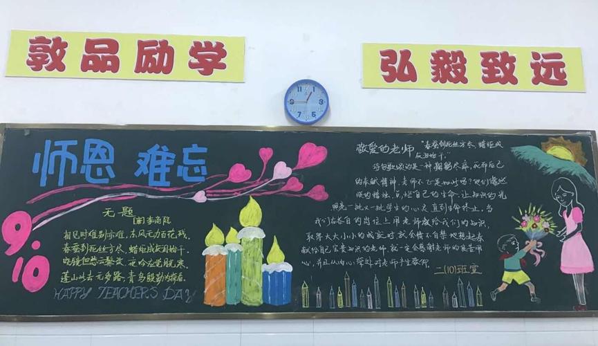 南昌三中艾溪湖校区小学部学生制作以教师节为主题的黑板报