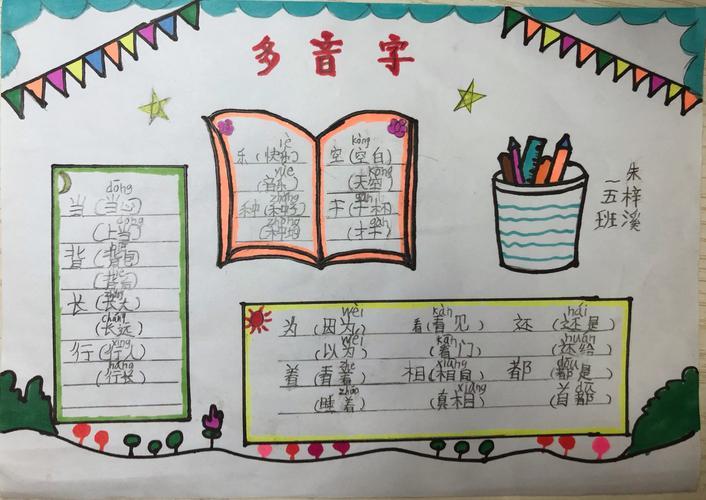 汉语拼音字母表图片手抄报多音字手抄报