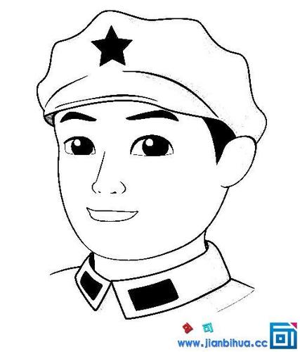 红军卡通人物简笔画图片