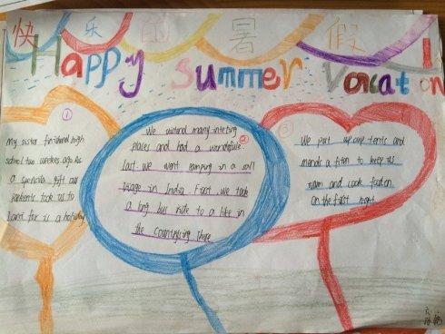 二年级英语我的暑假手抄报 快乐的暑假手抄报
