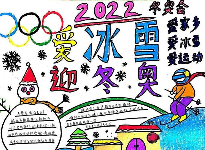 冬奥会主题手抄报模板 图文素材快转发收藏北京中国滑雪