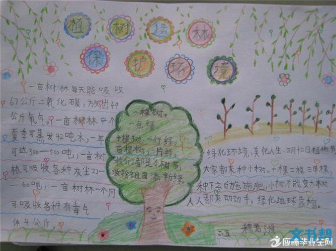 而三年级的学生要怎样做一份有关植树节的手抄报呢