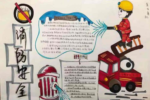 安全伴我成长咸宁东方外国语学校初小学部消防安全手抄报大赛