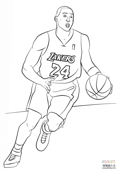 篮球明星简笔画图片