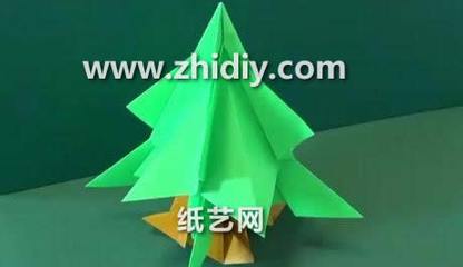 贺卡二折纸圣诞树折纸创意贺卡折法详细步骤分享