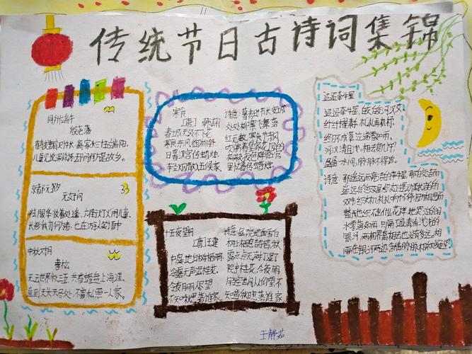 传统节日古诗词集锦双树王小学六年级手抄报集锦