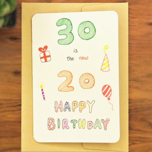 30岁是新的20岁生日快乐贺卡手工绘制