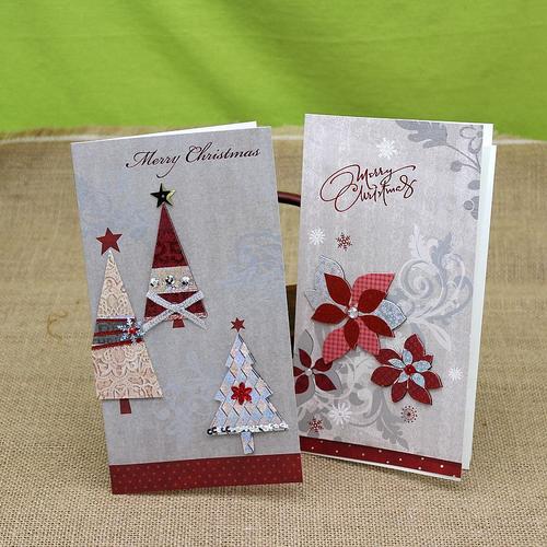 特价韩国 创意立体圣诞贺卡 可爱热销商务布艺亮片小卡片
