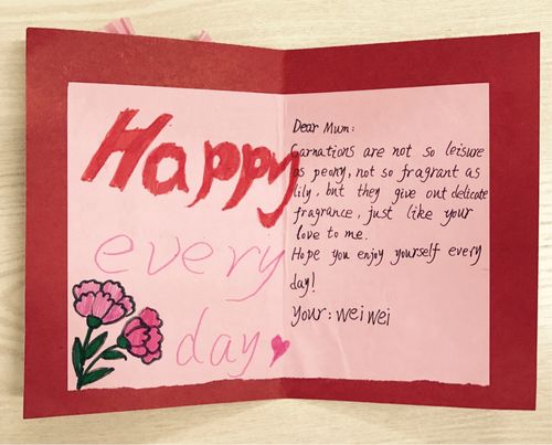 漂亮了我们的英语母亲节贺卡 写美篇孩子们第一次diy的english card