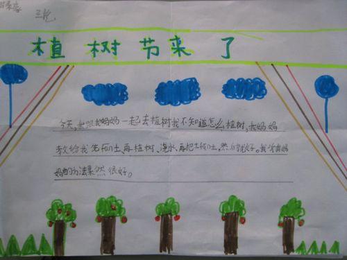 植树节的手抄报小学三年级植树节手