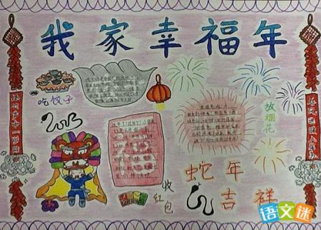 小学生2017幸福中国年的手抄报版面设计