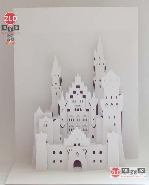 贺卡礼品 diy 纸乐多新天鹅城堡简易版世界著名建筑纸雕手工
