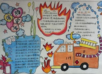 怎么画消防员叔叔的手抄报 怎么画手抄报卡通可爱消防员关注消防手