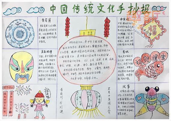七三班中华传统文化手抄报优秀作品展 写美篇 中华民族历史源远