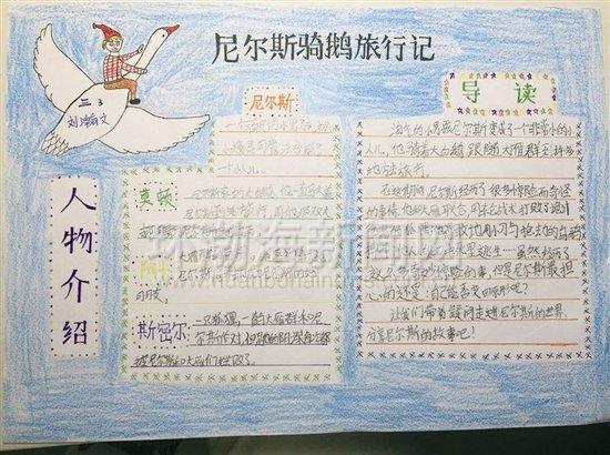 丽景小学同学同读尼尔斯骑鹅旅行记手抄报作品展
