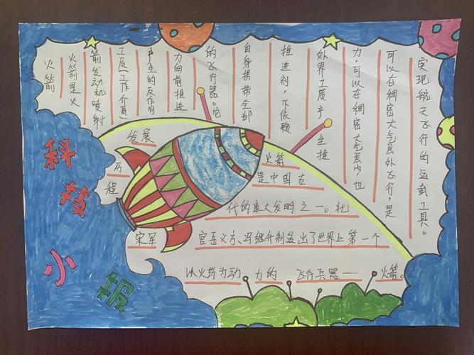 颐阳一区社区开展青少年绘制科技手抄报活动