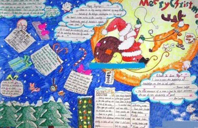 圣诞节英语手抄报简单又漂亮圣诞节英语手抄报简单又漂亮五年级