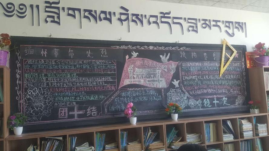 西藏萨迦县中学主题黑板报初二10班