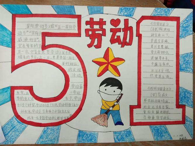 中学开展庆祝五一国际劳动节手抄报展评活动快乐的五一小学生手抄报
