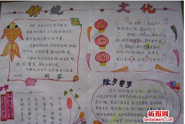 关于春节传统文化的手抄报关于春节传统文化的英语手抄报