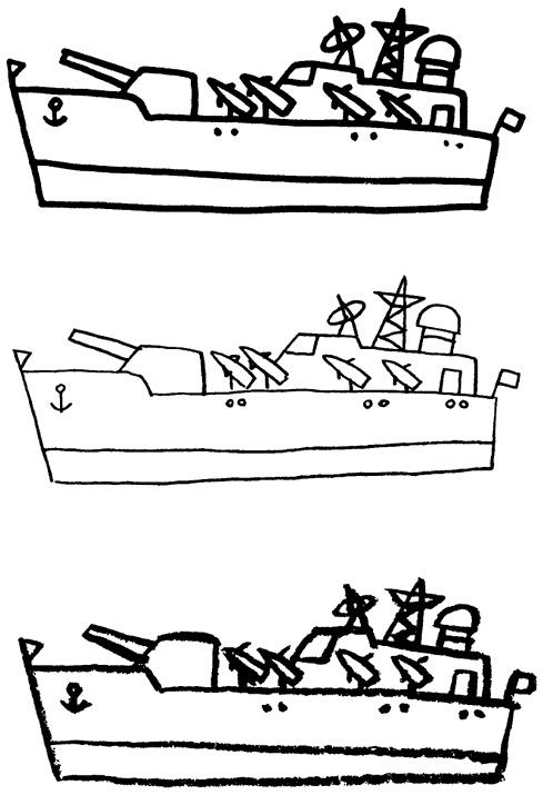 打战船简笔画图片