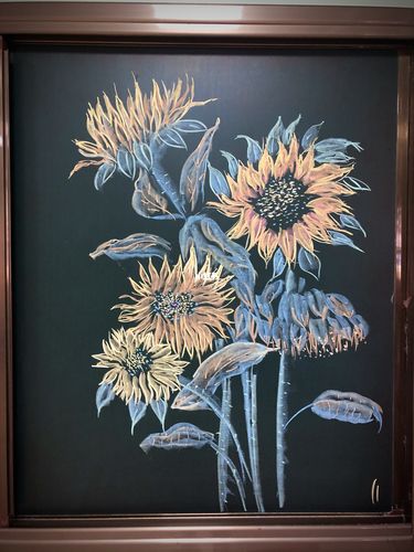 粉笔画 向日葵97花朵 黑板报黑板报向日葵临摹文化绘画