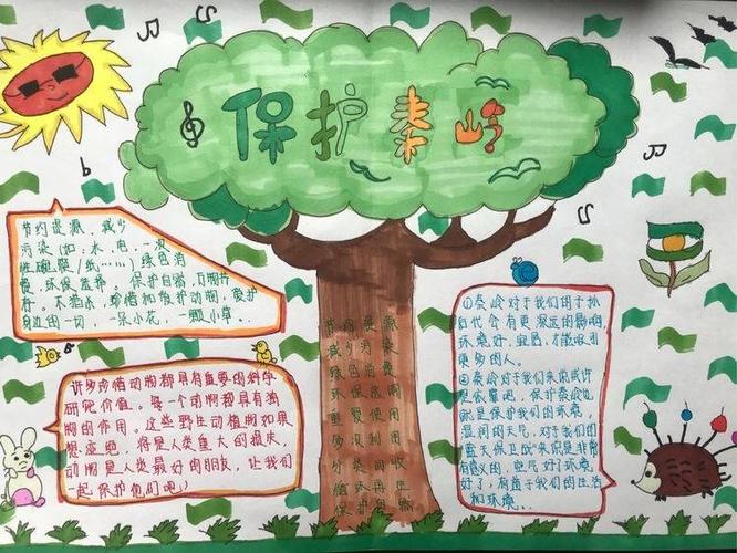 孩子们通过自己亲手制作手抄报表达了自己保护秦岭爱护秦岭的决心.